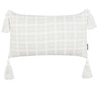 DOURIS Cuscino decorativo Trama a scacchi Beige chiaro 30 x 60 cm