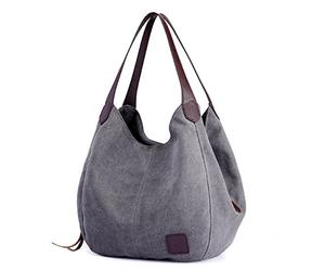 DOURR Borsa a tracolla da donna multitasche in tela di cotone alla moda