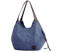 DOURR - Borsa a tracolla da donna multitasche in tela di cotone, blu (Equalizer 2.0 True Balance), Medium