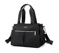 DOURR Hobo Handbags - Borsa a tracolla in tela da donna, con scomparti multipli, Nero, Medium