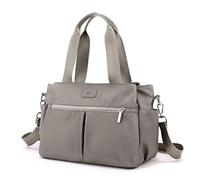 DOURR Hobo Handbags - Borsa a tracolla in tela da donna, con scomparti multipli, Nylon grigio, Medium