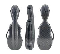 DouscsChart Custodia per violino 4/4, in fibra di carbonio, ultra leggera, custodia rigida da viaggio con supporto per archetto e igrometro, per musicisti professionisti (nero)