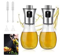 DOUSELLA 2 Pz Spruzzatore per Olio da Cucina 200ML Bottiglia d'Olio Portatile con 2 Imbuto e 2 Spazzola Spruzzino Olio per Friggitrice Aria Flacone Spray in Vetro per BBQ, Cucinare, Forno, Insalata