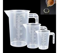DOUSELLA 3 Pezzi Set di Misurino in Plastica 50/100/250 ML Misurino Graduato con Manico Piccolo Misurino di Precisione con Bilancia Caraffa Graduata Professionale per Laboratorio, Panetteria, Cucina