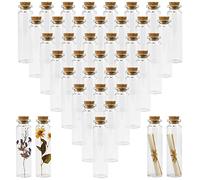 DOUSELLA 40 Pezzi Mini BottigliE di Vetro Trasparente con Tappo in Sughero Piccole Bottiglie Artigianato Decorativa Matrimoni Feste Mini Flacone per Profumi, Creme, Oli Essenziali, Gioielli - 20ml
