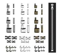 DOUSELLA 60 Pz Set di Chiusure Lampo Riparazione Scorrimento Della Cerniera di Ricambio in Lega di Zinco Kit 3#5#8#10# Riparazione Cerniera di Ricambio Metalliche per Giacca Jeans Cucito Artigianato