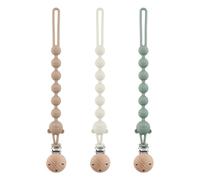DOUUCO Confezione da 3 catenelle per ciuccio, in silicone, per bambine e ragazzi, adatte per bambini, mantiene il ciuccio pulito, morbido e flessibile, senza BPA, durevole, elevata robustezza,