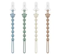 DOUUCO Confezione da 4 catenelle per ciuccio, in silicone con clip di sicurezza, per ragazzi e ragazze, Pacifier Chain e clip per ciuccio, facile da pulire, catene per ciuccio per passeggini e
