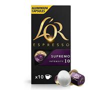 Douwe Egberts l' or espresso SUPREMO, capsule di caffè Nespresso, caffè tostato macinato, 10 capsule di caffè