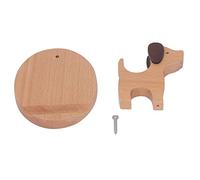 DouWen MO 2 set di supporti da scrivania in legno per smartphone, supporto carino a forma di cane per cellulare, supporto multifunzionale leggero e sottile per telefono con design in legno