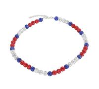 DouWen MO Collana da baseball con strass e perline, gioiello unisex colorato ispirato al baseball con design elastico per uomini e donne, accessorio in stile hip hop per gli amanti del baseb (50 cm)