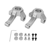 DouWen MO Coppa dello sterzo in Lega di Alluminio per Auto da Arrampicata RC HBX 1/24 2098B, Coppa dello sterzo per Auto telecomandata di Ricambio con Cuscinetti e Chiave, componente di (Argento)