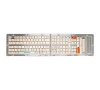 DouWen MO Copritasti tastiera PBT arancione blu beige, copritasti XDA altezza per tastiera meccanica, set di copritasti opachi fai da te a sublimazione a 128 tasti con rivestimento a olio,