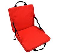 DouWen MO Cuscino per Sedia Pieghevole Portatile con Schienale, Cuscino per Sedile Morbido e Confortevole per Campeggio su Sedia a rotelle da Ufficio, Materiale in Tessuto Oxford con Design (Rossa)