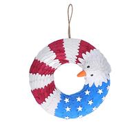 DouWen MO Ghirlanda del 4 luglio da 25,4 cm, Decorazione patriottica per la Porta d'ingresso, Ghirlanda per Il Giorno dell'indipendenza con Design a Forma di Aquila, Ghirlanda in plastica