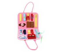 DouWen MO Giocattoli per Tavole sensoriali, tavola di apprendimento in Feltro Portatile con Lettere, Numeri e abilità di vestirsi per Bambini Piccoli, Kit di Sviluppo delle competenze di Bas