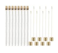 DouWen MO Kit Torcia per Bottiglia di Vino da 8 Pezzi, Supporti per stoppino in Ottone con Tappi, stoppini in Fibra di Vetro a Lunga Durata per Uso Esterno, Set Completo per l'arredamento