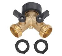 DouWen MO Sdoppiatore per Tubo in Ottone con valvola a Sfera a 2 Vie, Interruttore per valvola in plastica Resistente in Ottone con Nucleo in Acciaio Inossidabile, sdoppiatore a Y per