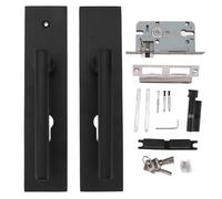 DouWen MO Set di maniglie per porte in lega di alluminio, serratura universale per porte d’ingresso con impugnatura confortevole, rivestimento anti-ossidazione e design a griglia, set di man