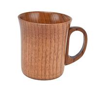 DouWen MO Tazza in legno da 280 ml con manico, tazza da bevanda in legno di giuggiolo per tè, caffè, acqua, vino e whisky, finitura in lacca naturale, tazza da caffè in legno isolata termica