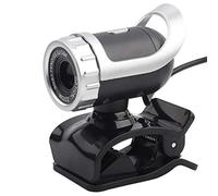 DouWen MO USB 2.0 0. Pixels Clip On Webcam, HD Web Camera with Built In Microphone, 360° Rotating Stand and Manual Focus for PC Laptop Video Calls (Argento)