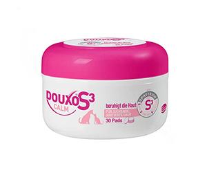 DOUXO® S3 CALM - Dischetti Pulizia Cani e Gatti - 30 dischetti - Calmante per Pelli Sensibili - Salviette Anti-prurito Idratano e Proteggono - Pads con Fragranza Ipoallergenica per Pelle Irritata