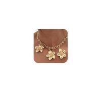 Douxsu Collana a catena girocollo con fiori d'oro alla moda per le donne dichiarazione squisiti fiori d'argento floreali collane con ciondolo Y2k gioielli per feste regali accessori da ballo, One Size