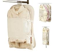 DOUZIO Borsa Porta Abiti da Appendere con Autocompressione, Pannello Compressore Salvaspazio per Guardaroba, Organizer Pieghevole in Tessuto per Giacche, Maglioni E Piumini(Color:2 PCS)