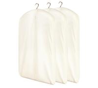 DOUZIO Custodie per Abiti in Cotone, Copriabiti Antipolvere, 3 Pezzi Di Custodia Porta Abiti Traspiranti Con Cerniera in Metallo, Copri Abiti Da Armadio per Pellicce, Visoni 100×58cm, Più Amp