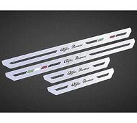 DOUZLE 4 Pezzi Acciaio Inox Battitacco, per Alfa Romeo Stelvio Auto Prevenire L'Usura Benvenuto Pedaliera