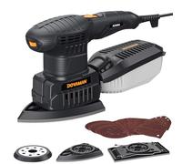 DOVAMAN ROS06A Levigatrice Multifunzione 3-in-1, 200W, 6 Velocità, 15 Carte Abrasive, Bassa Vibrazione, Aspirazione della Polvere, Levigatrice Mouse, Orbitale, Eccentrica per Legno e Acciaio