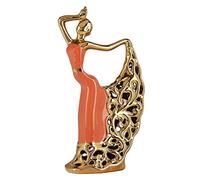 DOVDOV Statue e statuette di ballerina, decorazioni astratte in ceramica ballerina, decorazioni per la casa arancione e oro per la casa, soggiorno, centrotavola per tavolo da pranzo, decorazioni per