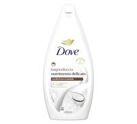 Dove Bagnodoccia Nutrimento Delicato, Idratante Dermo-Naturale, Olio di Cocco, 1/4 Crema Idratante, Dermatologicamente Testato, Bagnoschiuma Uomo e Donna, 100% Bottiglia Riciclata* 450 ml