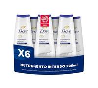 Dove Bagnoschiuma Nutrimento Intenso, Bagnodoccia Idratante, Formula Delicata sul Microbioma della Pelle, con Agenti Idratanti Vegetali, Senza Solfati SLES, Bagnodoccia Uomo e Donna, 6 Pezzi da 225 ml