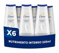 Dove Bagnoschiuma Nutrimento Intenso, Bagnodoccia Idratante, Formula Delicata sul Microbioma della Pelle, con Agenti Idratanti Vegetali, Senza Solfati SLES, Bagnodoccia Uomo e Donna, 6 Pezzi da 225 ml