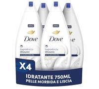 Dove Bagnoschiuma Original, Uomo e Donna, 750 ml, 4x750ml | Bagnoschiuma con Idratante Dermo-Naturale, con 1/4 di Crema Idratante, Dermatologicamente Testato
