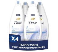 Dove Bagnoschiuma Talco, Uomo e Donna, 750ml, 4x750ml | Bagnoschiuma con Idratante Dermo-Naturale, con 1/4 di Crema Idratante, Dermatologicamente Testato