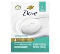 Dove Beauty Bar More Moisturizing Than Bar Soap for Softer Skin, Fragrance Free, Hypoallergenic Sensitive Skin With Gentle Cleanser 3.75 oz, 2 Bars