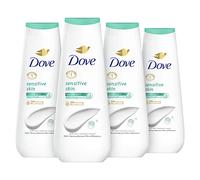 Dove Body Wash Sensitive Skin 4 Count ipoallergenico, senza parabeni, senza solfati, Cruelty-Free, Moisturizing Cleanser Effectively Washes Away Bacteria While Nourishing Skin 20 oz