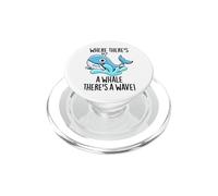 Dove c'è una balena c'è un gioco di parole positivo a onde PopSockets PopGrip per MagSafe