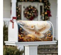 Dove, copertura magnetica per cassetta delle lettere, motivo natalizio con stelle, colore oro, per decorare il giardino e il patio, 53 x 64 cm