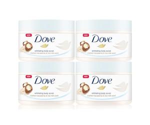 Dove - Crema Doccia Peeling Macadamia e Latte di Riso, Confezione da 4 x 225 ml - 900 ml