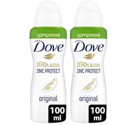 DOVE - Deodorante da donna originale Zinc Protect - Spray compresso - 0% alcool - 72 ore di protezione antiodori, 100 ml (Confezione da 2)