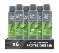 Dove Deodorante Dove Men + Care Extra Fresh Spray Advanced Care, Deodorante Uomo, con 1/4 Crema Idratante, Formula Idratante e Delicata sulla Pelle, Protezione Fino a 72 Ore, 6 Pezzi da 150 ml