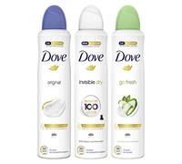 Dove, Deodorante Dove Spray Mix, Profumazione Original, Go Fresh Cetriolo e Tè Verde, Invisible Dry, con Crema Idratante e Antitraspiranti, Senza Alcool, Deodoranti Uomo e Donna, 3 Pezzi da 250 ml