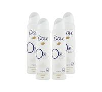Dove Deodorante Original Unisex, 0% Aluminium Salts Original, Fresco, Frizzante e Pulito, Formato da 150 ml (4 Flaconi)