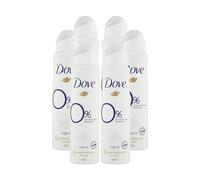 Dove Deodorante Original Unisex, 0% Aluminium Salts Original, Fresco, Frizzante e Pulito, Formato da 150 ml (6 Flaconi)