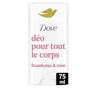 Dove - Deodorante per tutto il corpo - Stick- Lampone & Rosa - Anti Odori e Tracce Bianche 72h - Progettato per pelli sensibili - 75ml