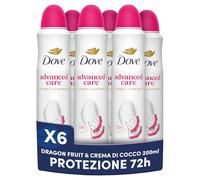 Dove Deodorante Roll On Advanced Care Dragon Fruit & Coconut Cream, Deodorante Antitraspirante 72 Ore Protezione Sudore e Odori, con Formula Idratante e Delicata sulla Pelle, 6 Pezzi da 50 ml
