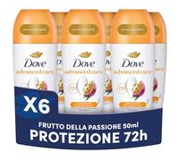 Dove, Deodorante Roll On Advanced Care Passion Fruit, Deodorante Antitraspirante, Formula Delicata Con Tripla Azione Idratante, Protezione Fino a 48 Ore, Deodorante Uomo e Donna, 6 Pezzi da 50 ml